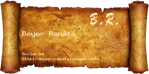 Beyer Renátó névjegykártya